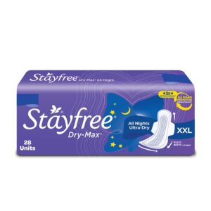 Stayfree Dry Max All Night Ultra-Dry XL Sanitary Pads (Pack of 28)