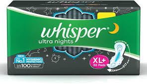Whisper Ultra Nights XL+ (30 Pads ? Bindazzz Collection)
